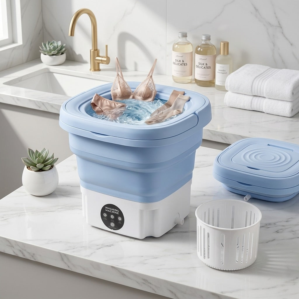 Portable Mini Washing Machine โ Compact Foldable Washer for Clothes
