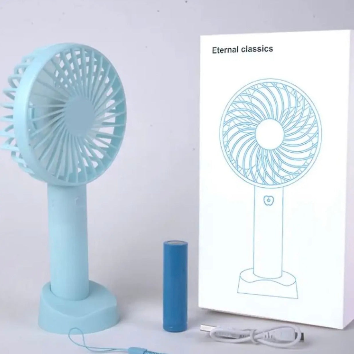 Electric Portable Mini Desk Hand Fan for Kids - Office, Travel, Rechargeable USB Battery, Handheld Cooler Fan with three Speed modes, Versatile Usage