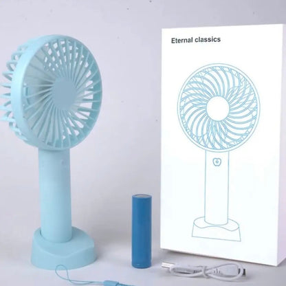 Electric Portable Mini Desk Hand Fan for Kids - Office, Travel, Rechargeable USB Battery, Handheld Cooler Fan with three Speed modes, Versatile Usage