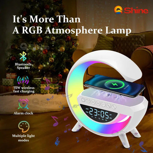 Bluetooth Speaker With Digital clock Fast Wireless Charging 15W Rechargeable