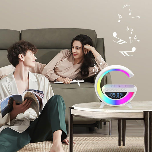 Bluetooth Speaker With Digital clock Fast Wireless Charging 15W Rechargeable