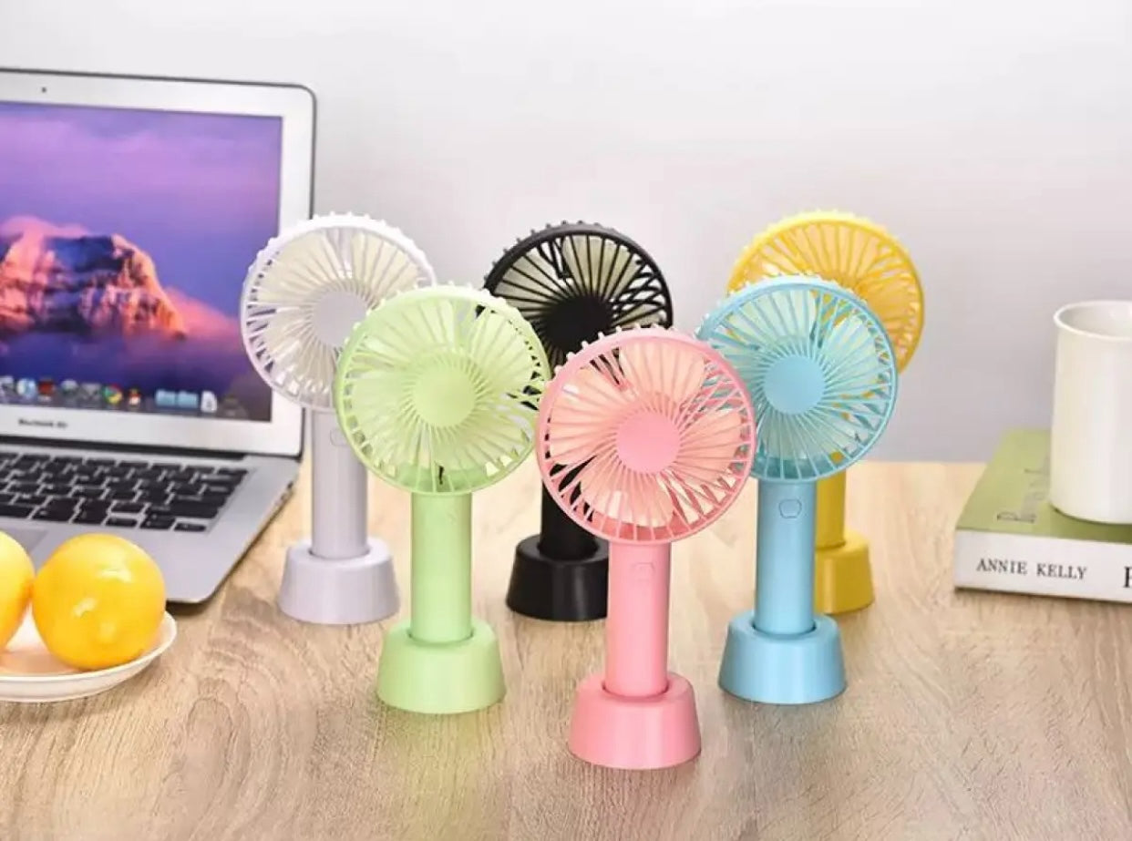 Electric Portable Mini Desk Hand Fan for Kids - Office, Travel, Rechargeable USB Battery, Handheld Cooler Fan with three Speed modes, Versatile Usage