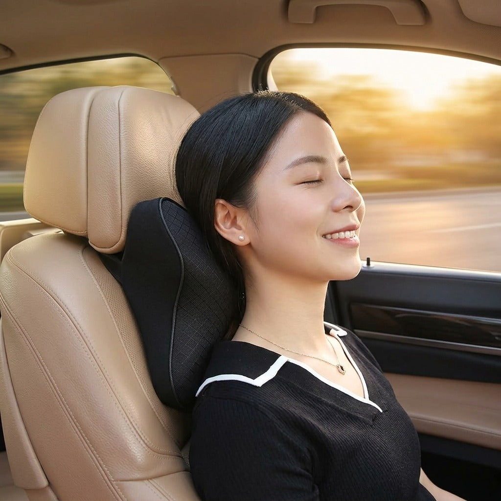 Ergonomic Car Neck Pillow – Memory Foam Headrest & Cervical Support Cushion