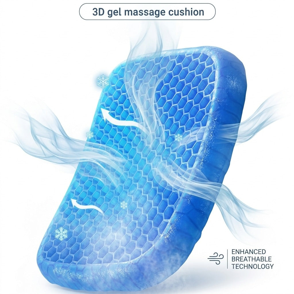 3D Cooling Gel Car Seat Cushion – Breathable & Comfortable