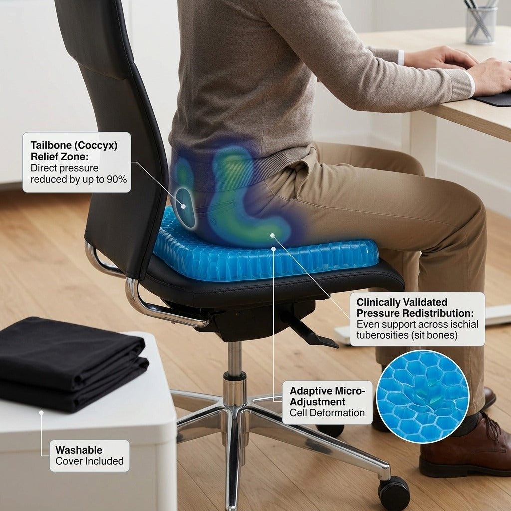 3D Cooling Gel Car Seat Cushion – Breathable & Comfortable
