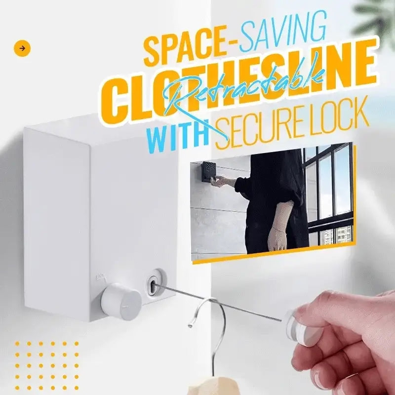 Premium Retractable Clothesline – Wall Mounted Space Saving Laundry Drying Rack
