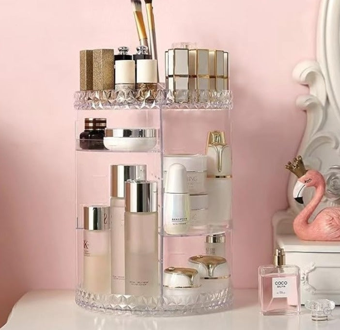 Multi-Layer Rotating Makeup Organizer – Cosmetic & Skincare Storage Rack